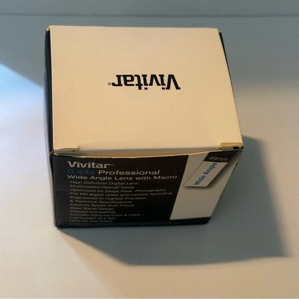 Vivitar HD 49mm 0.43x Pro Wide Angle Lens W/Macro Converter Attachment Lens NEW
